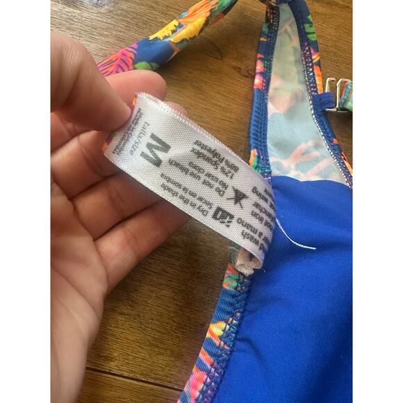 Lateen Swimwear Wild Jungle Beaded Bikini Top Sz Medium Removeable Padding Boho - Picture 3 of 9